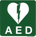 Het logo van een AED